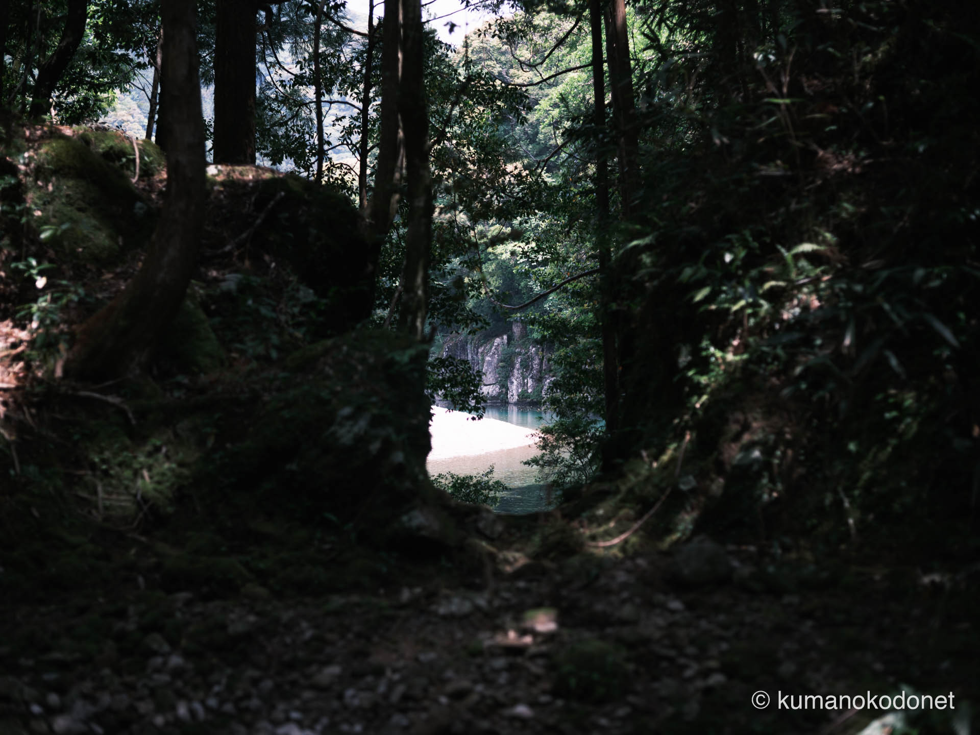 切り通しの向こうに高田川を望むアプローチ。和歌山県新宮市の美しい借景。| Kuwanoki Valley, Shingu, Wakayama | FUJIFILM GFX Classic Neg. | 2025