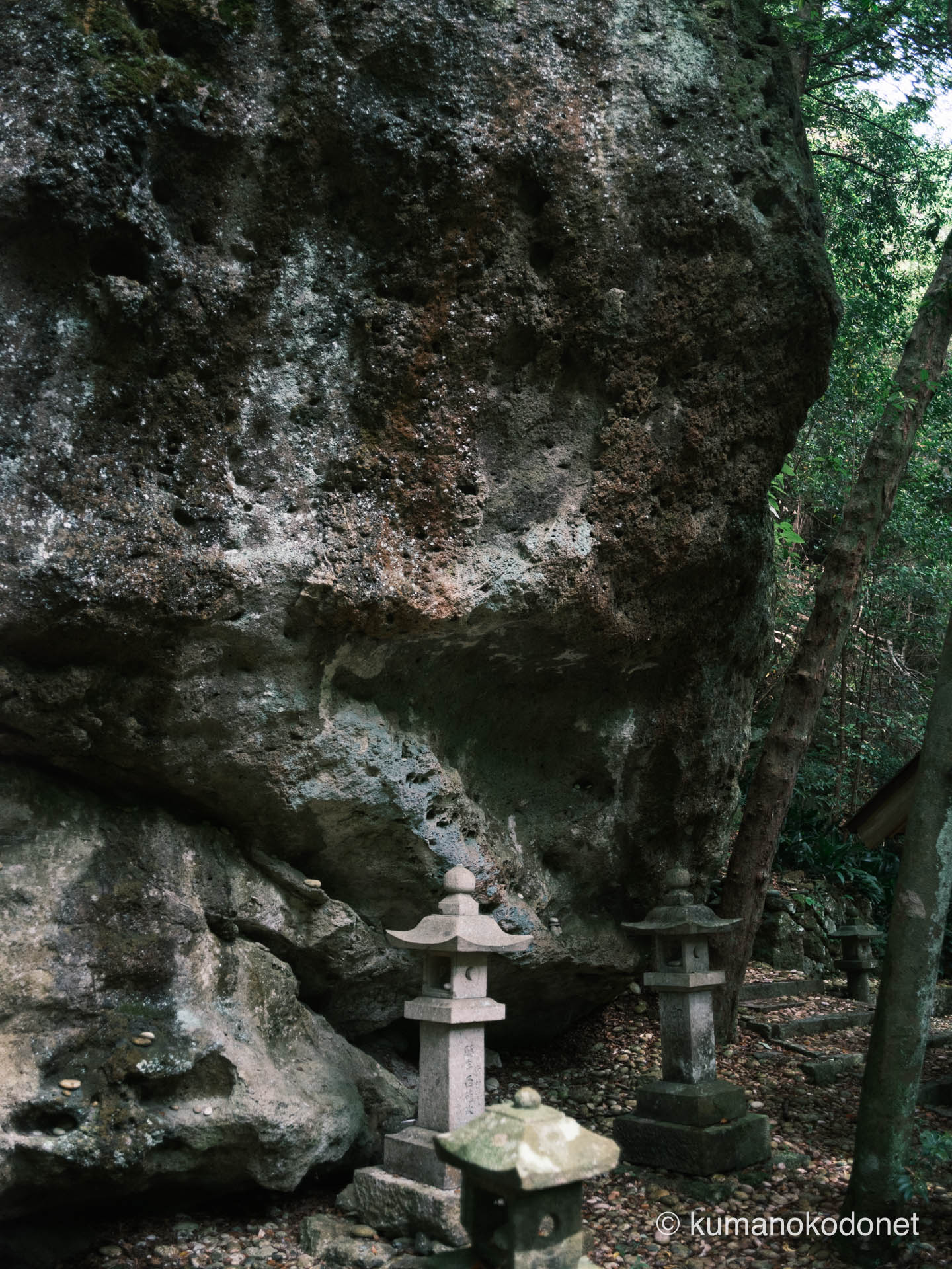 神内神社の御神体、巨大な磐座。社殿背後に鎮座する巨石の圧倒的な迫力。｜ Kounouchi Jinja, Kiho, Mie ｜ FUJIFILM GFX Classic Neg. ｜ 2025