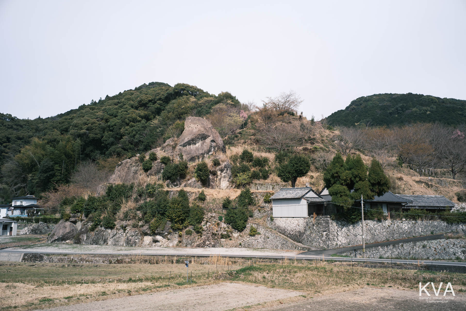 遠方から望む古神殿鎮座山の全景
