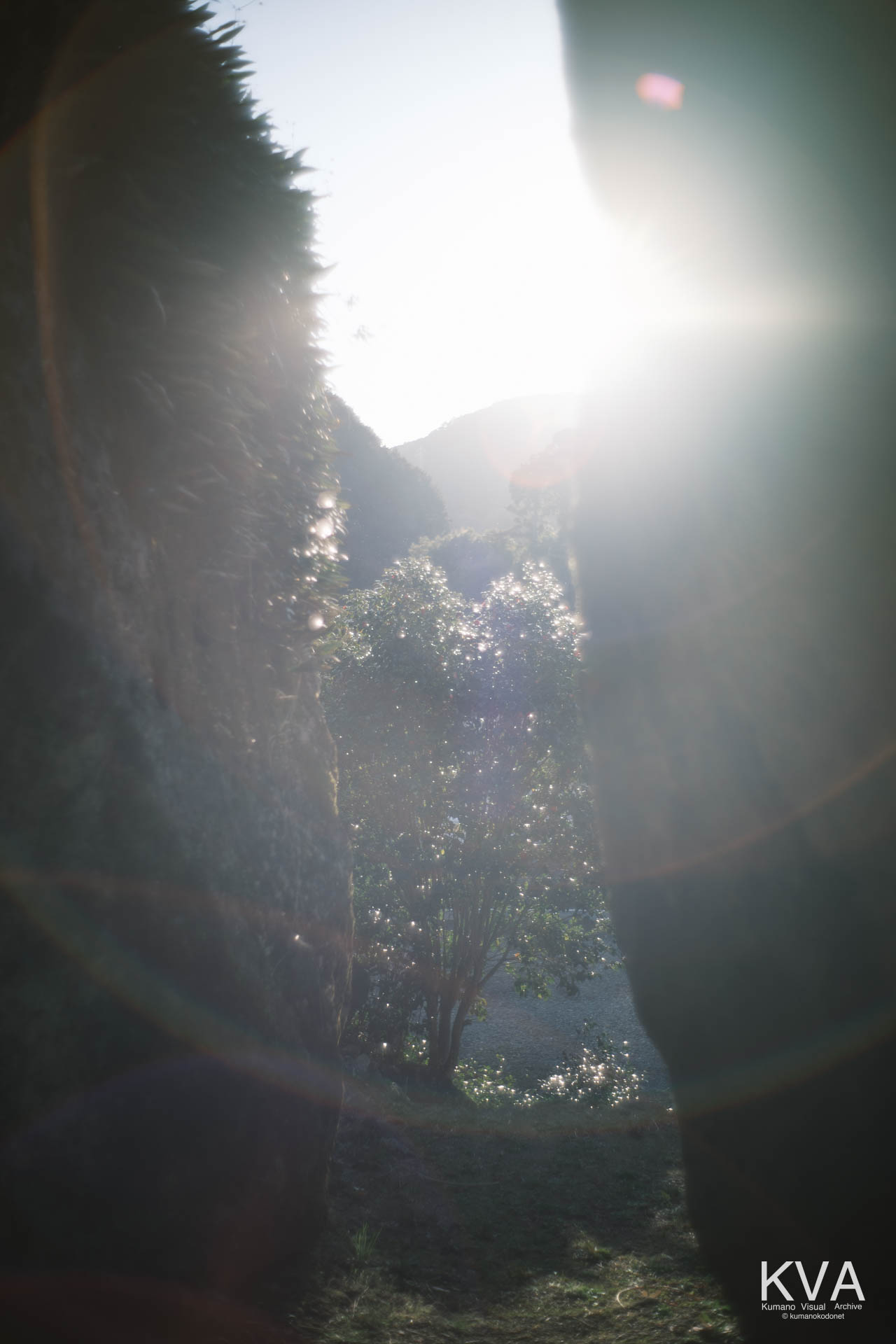 巨岩内部から振り返った正面の光景