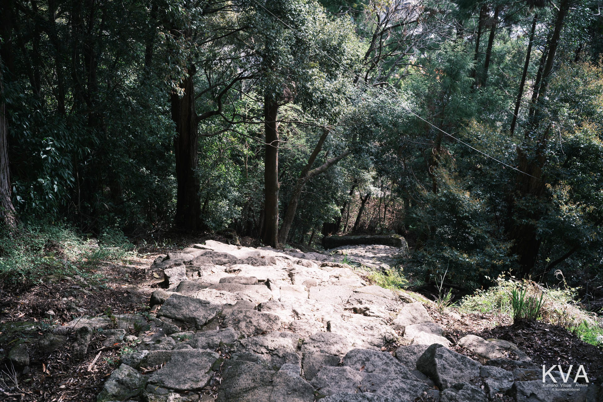 急な石段を登りきった地点から振り返って見下ろした景観