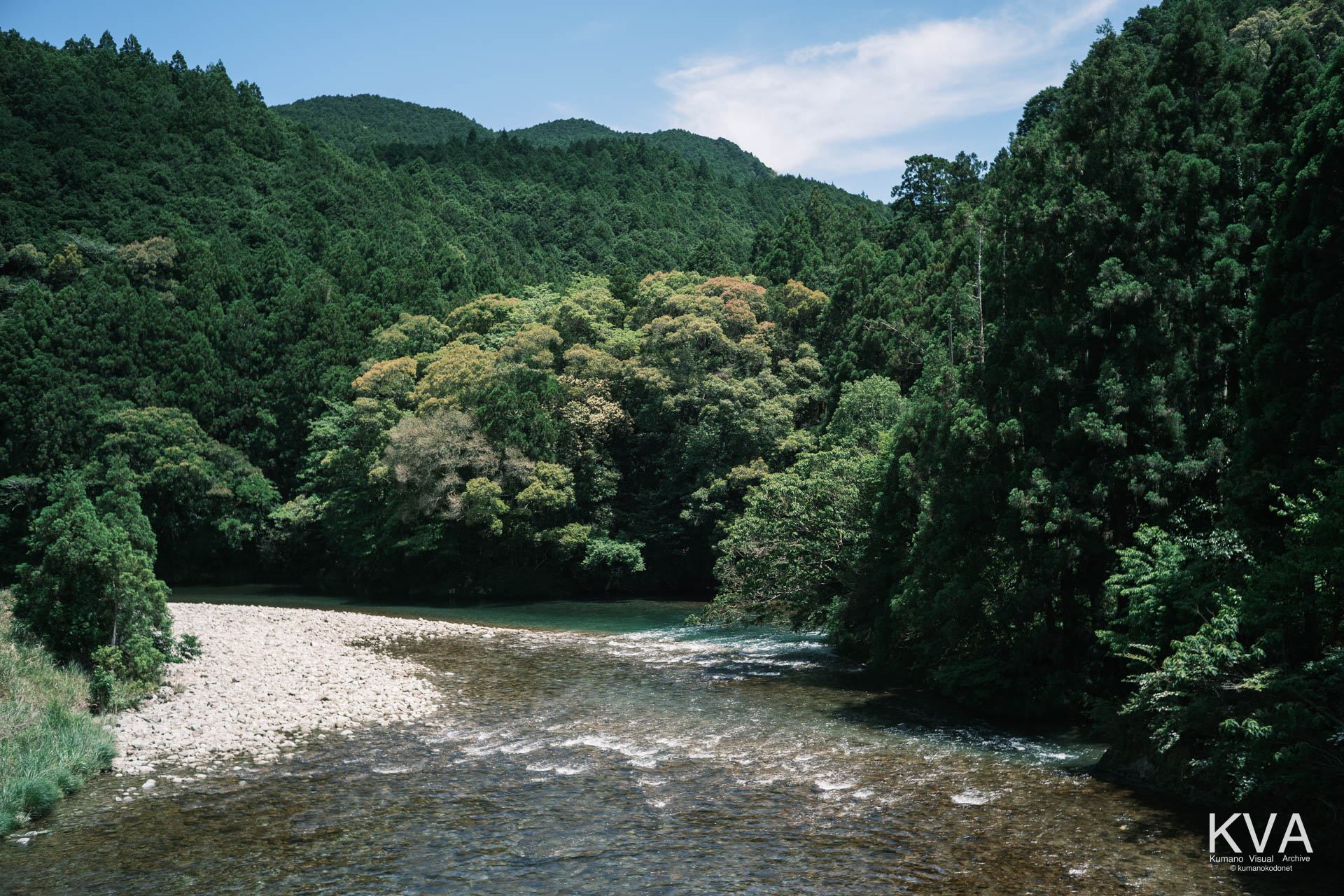 桑ノ木橋の上から見下ろす高田川の流れと河原